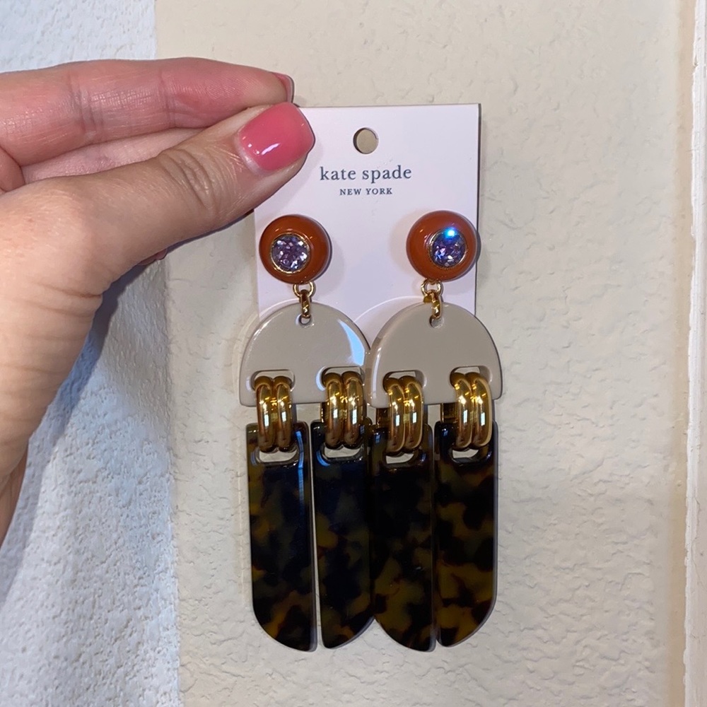 Kate Spade Be Bold Earring, Dangle Earring, Orange & Brown